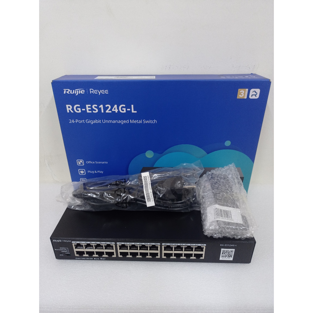 Ruijie Reyee RG-ES124G-L — 24-Port Gigabit Unmanaged Non-PoE Switch (Plug & Play)