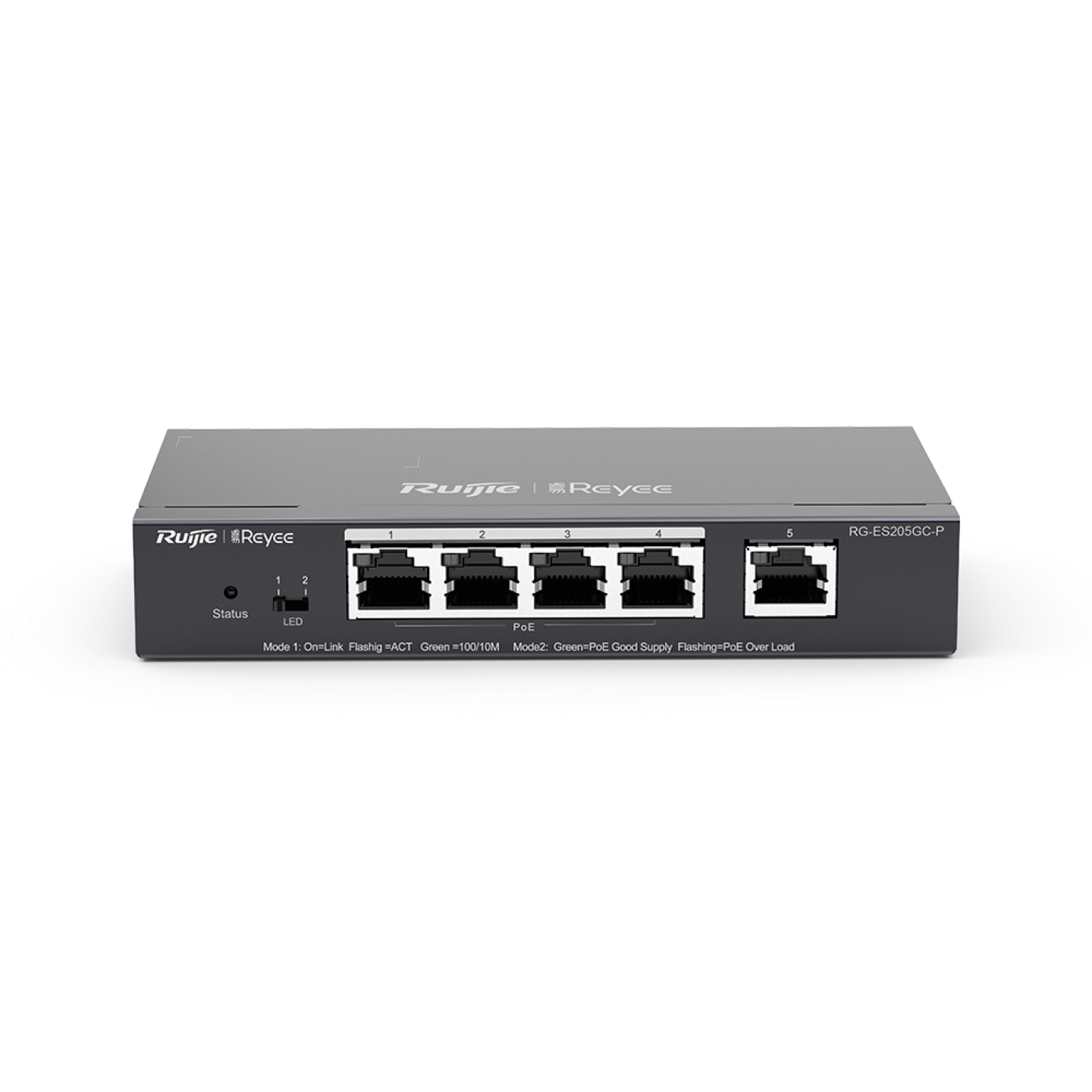 Ruijie Reyee RG-ES205GC-P — 5-Port Gigabit Smart Cloud Managed PoE Switch (54W, Compact) view 3