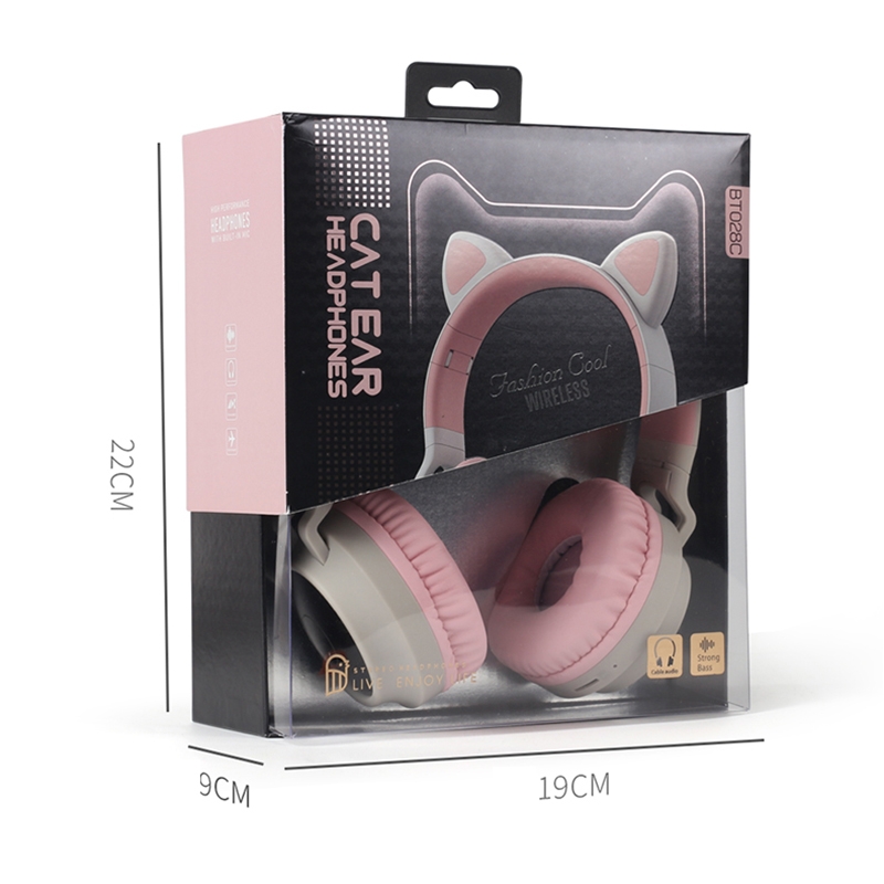 BT028C Cute Cat Ear Bluetooth 5.0 Headphones